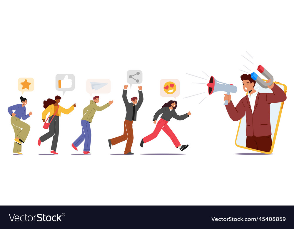 Characters referral program strategy network Vector Image Characters referral program strategy network