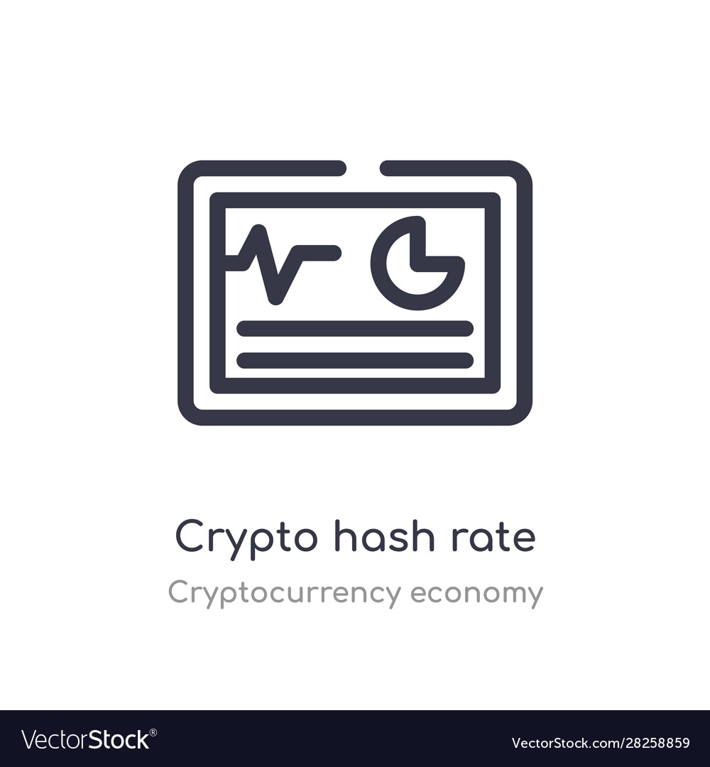 Crypto hash rate outline icon isolated line from