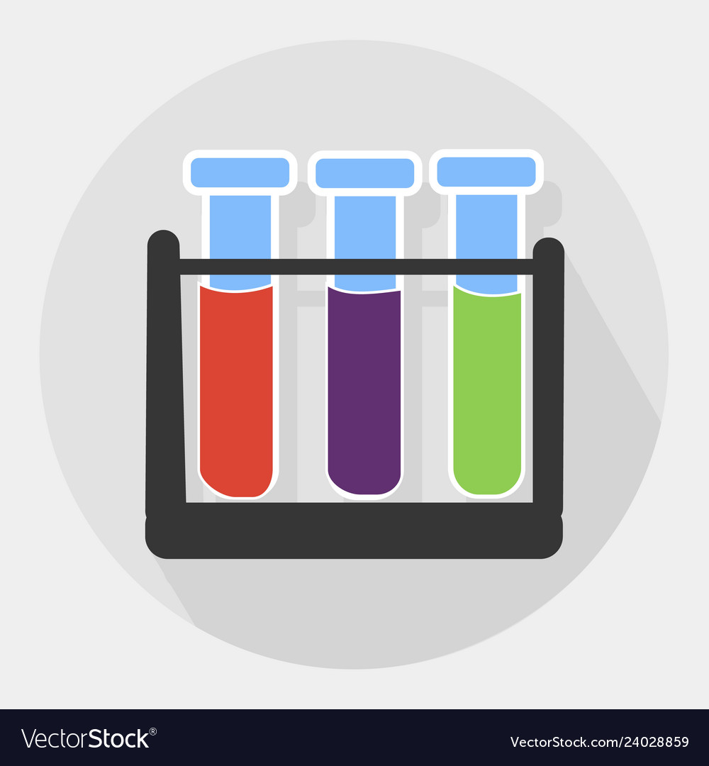 Flat test tube red blue green