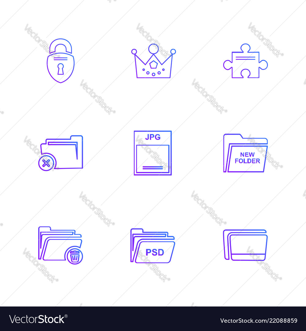 Folder files directory search code eps icons