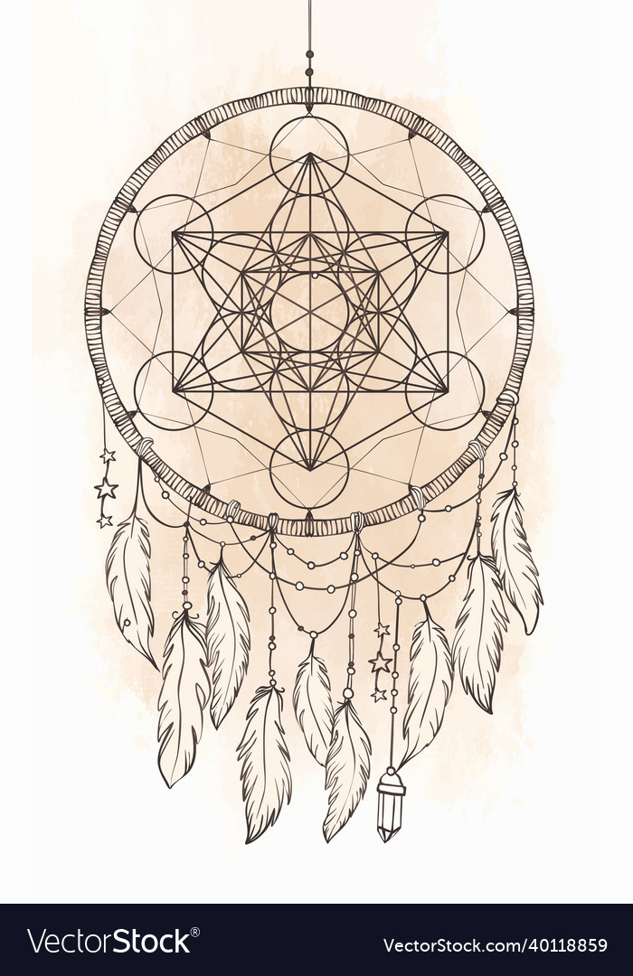 Hand drawn native american indian talisman