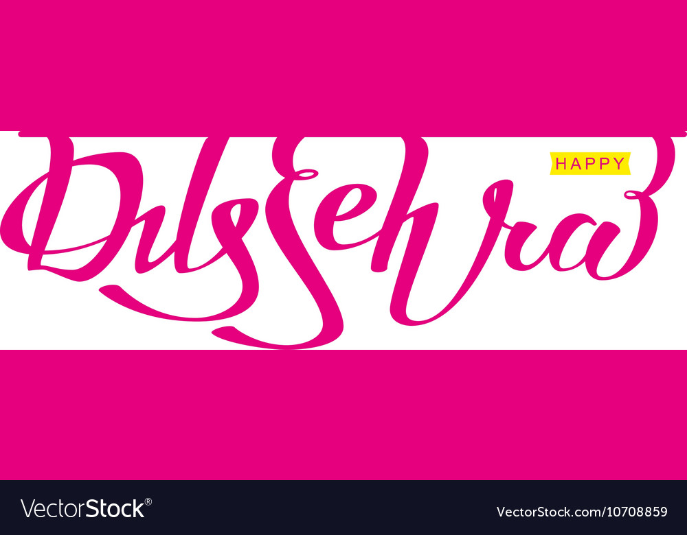 Happy dussehra hindu festival lettering text