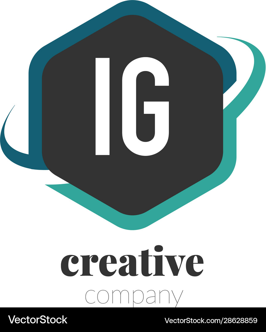 Initial letter ig creative hexagonal design logo Vector Image