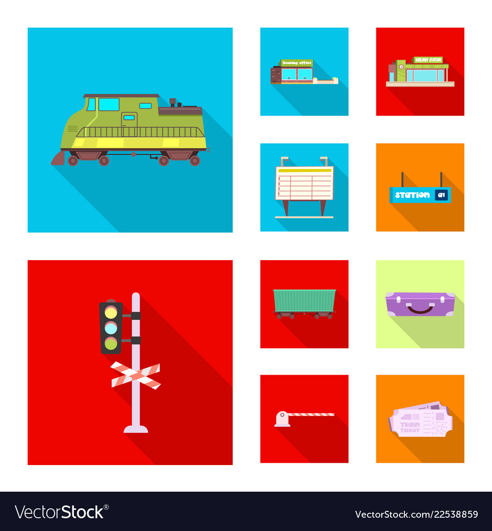 Isolated object of train and station symbol vector image Isolated object of train and station symbol