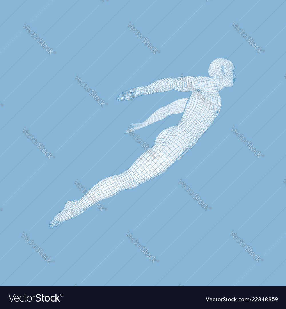 Man Floating in the Air 3D Model