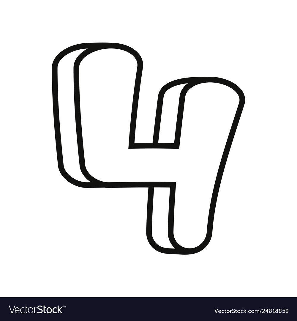 Outlined Number On White Background Royalty Free Vector