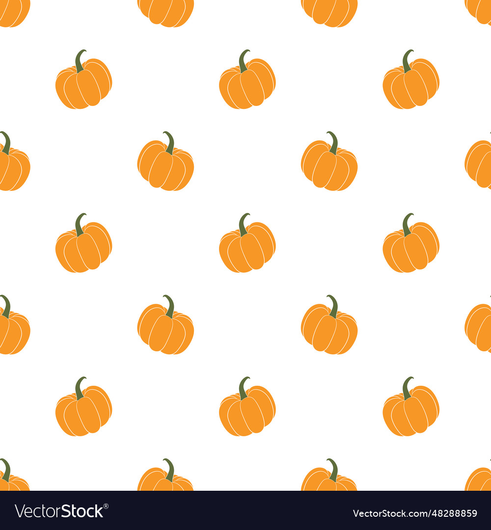 Seamless pattern with colorful pumpkins isolated