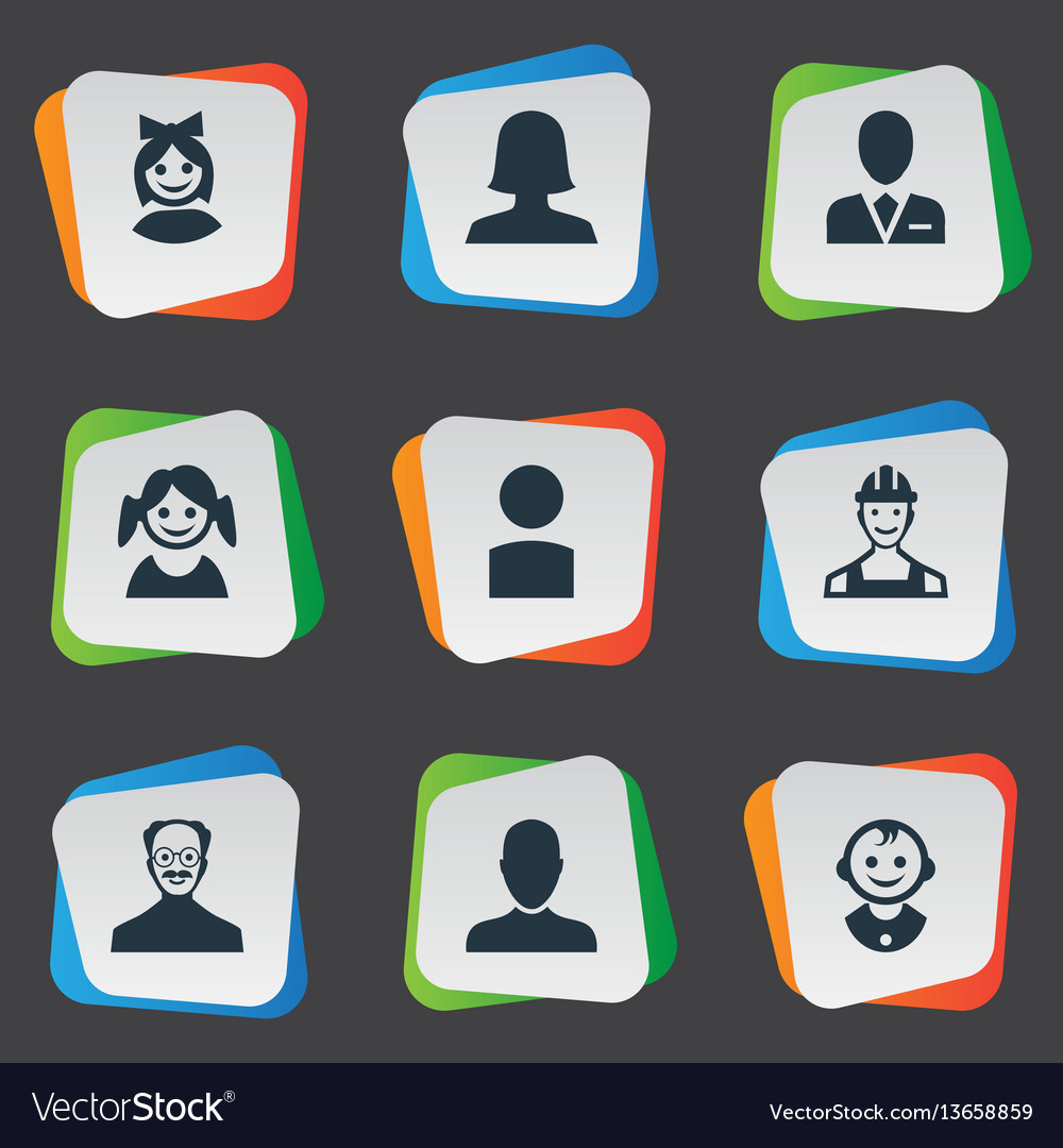 Set of simple member icons