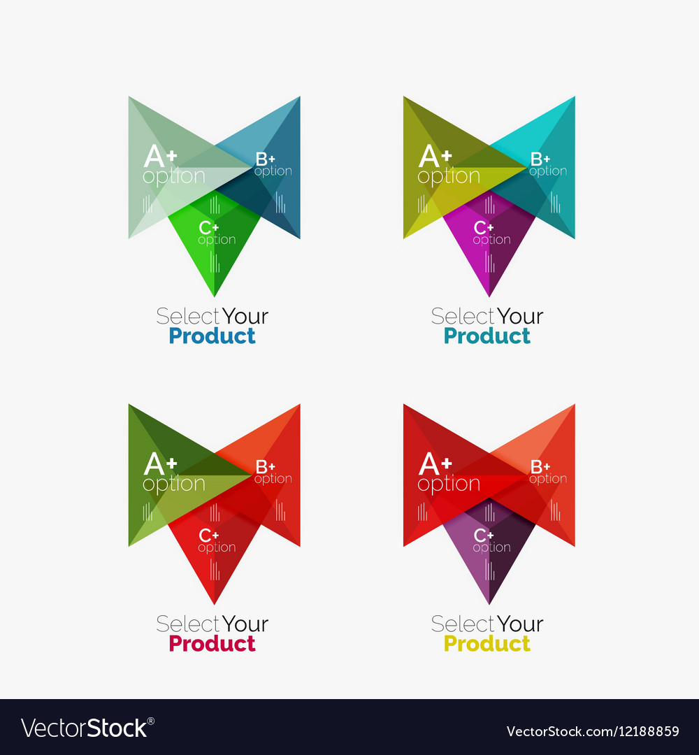 Set of triangle option infographic layouts