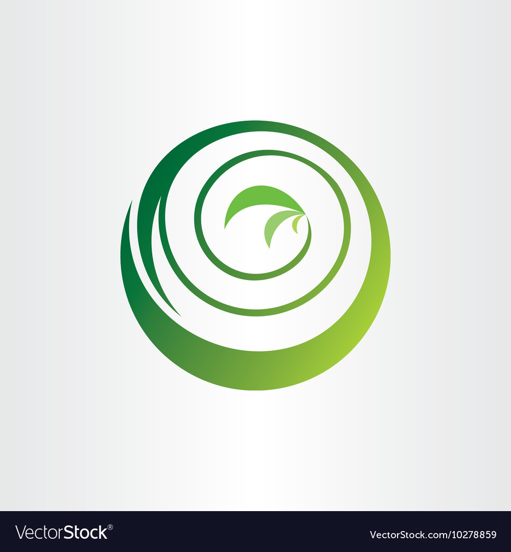 Spiral bio circle plant ecology green icon logo