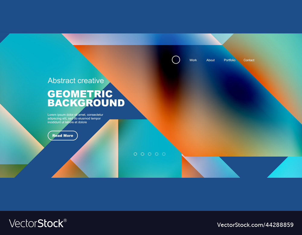 Triangles with fluid gradients abstract landing vector image Triangles with fluid gradients abstract landing