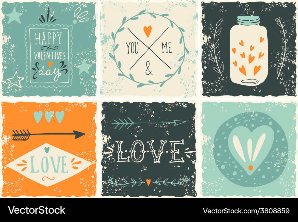 Valentines day design elements Royalty Free Vector Image