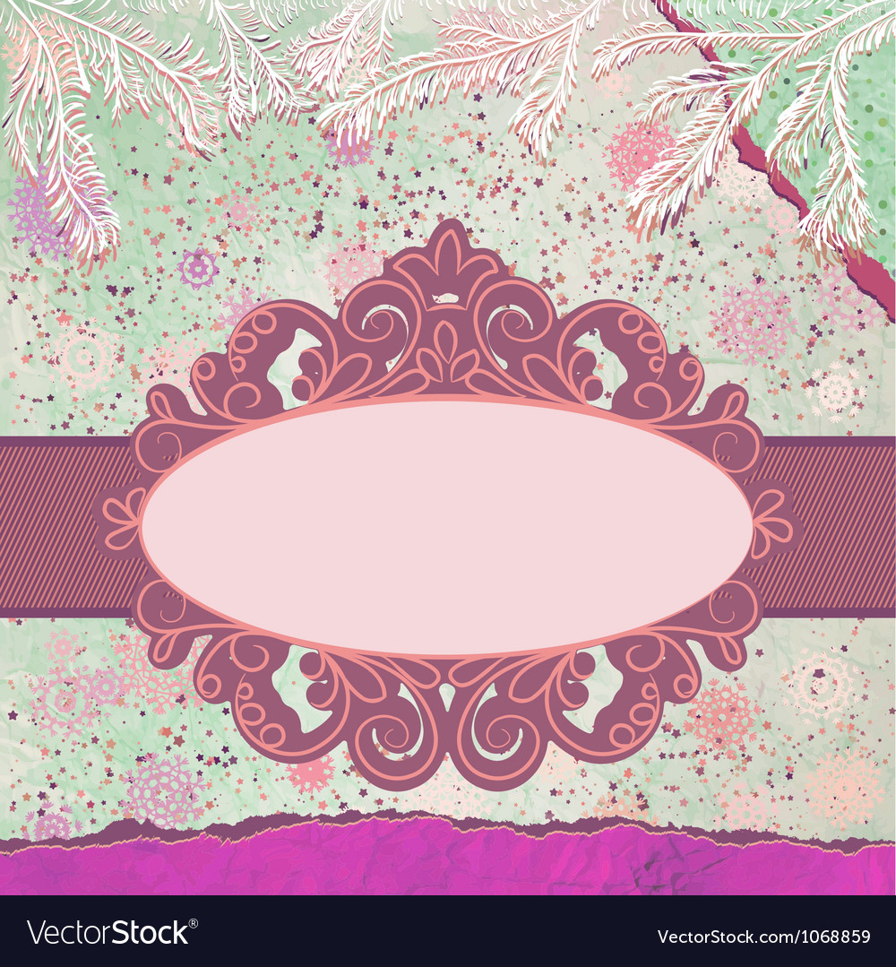 vintage christmas frame background royalty free vector image