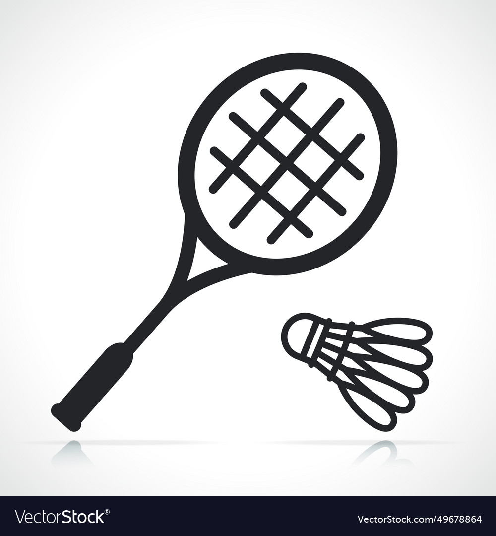 Badminton racket and shuttlecock icon
