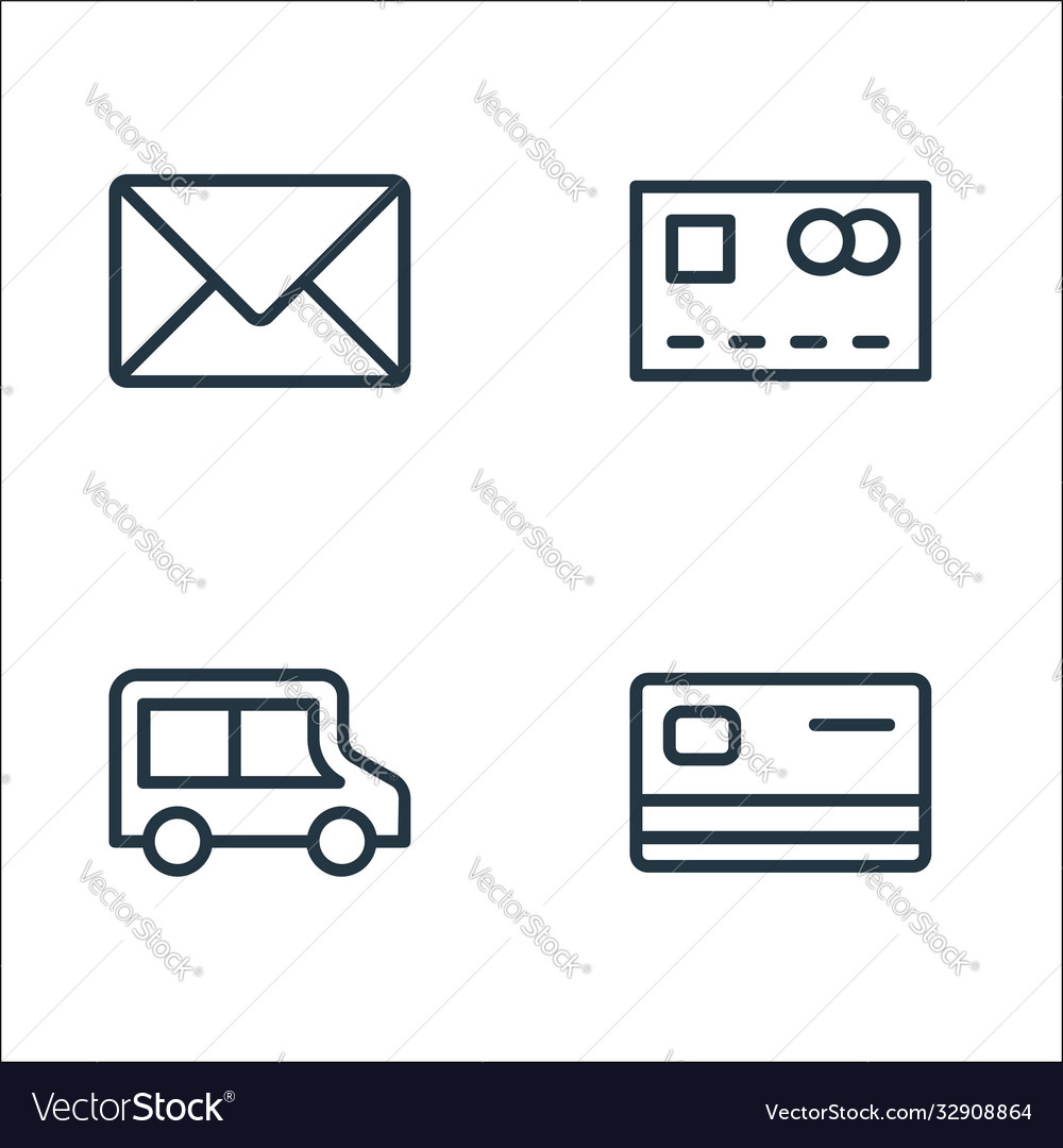 Banking and finance line icons linear set quality