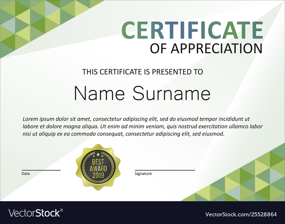 Certificate Modern Template Royalty Free Vector Image