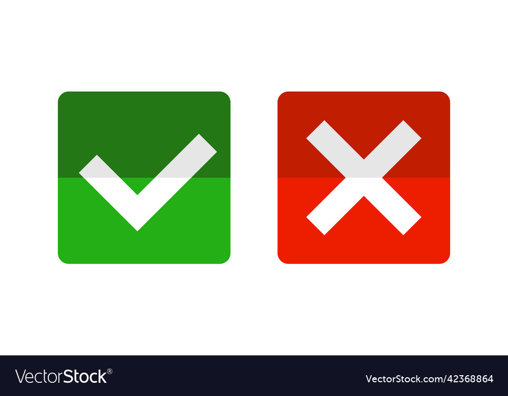 Check mark and cross icon set