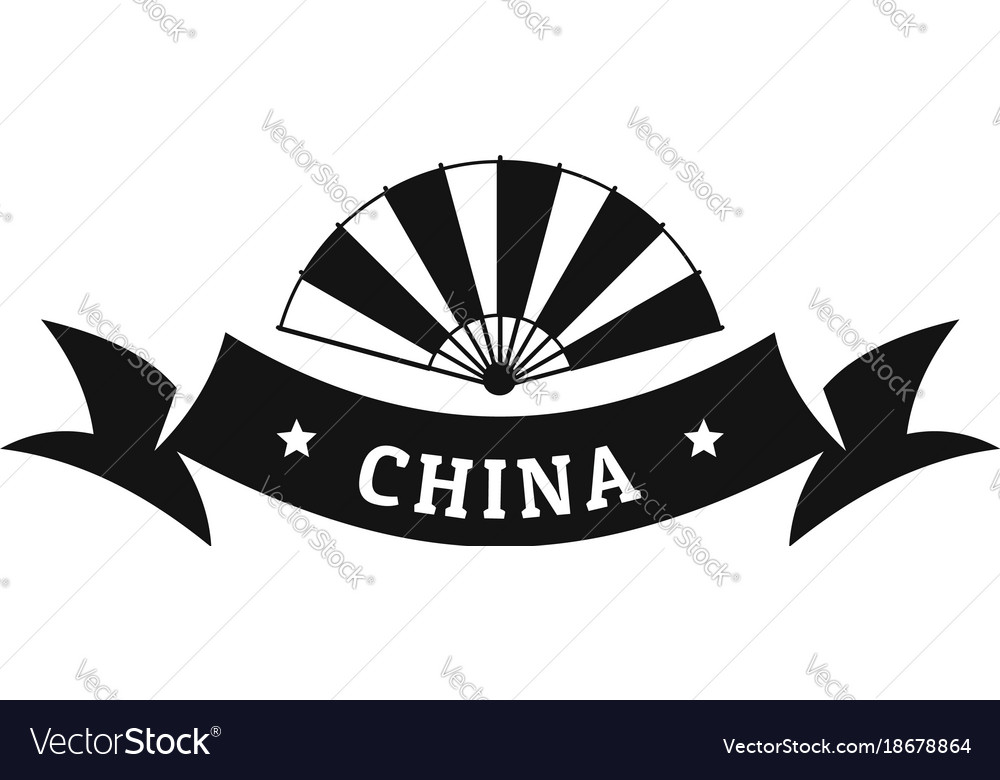 China restaurant logo simple black style Vector Image