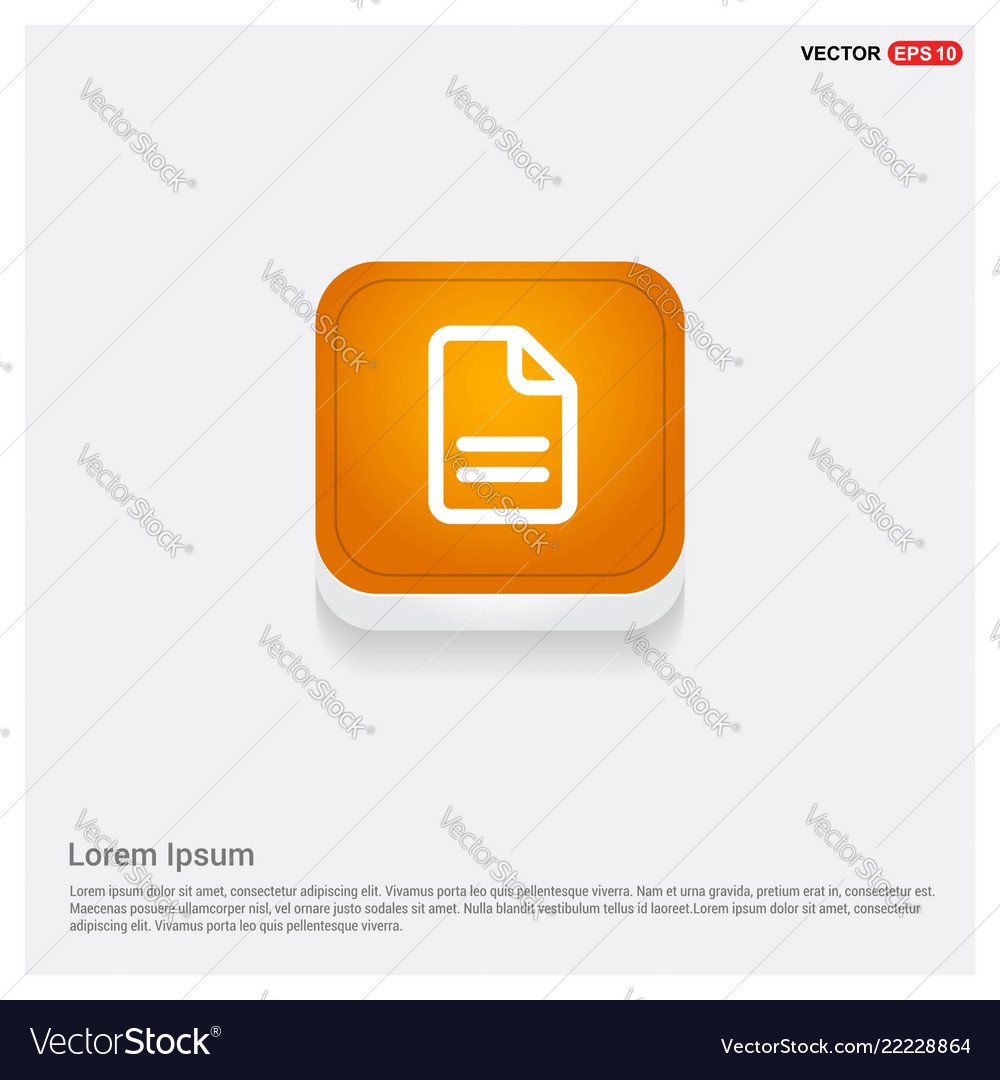 Computer files icons orange abstract web button