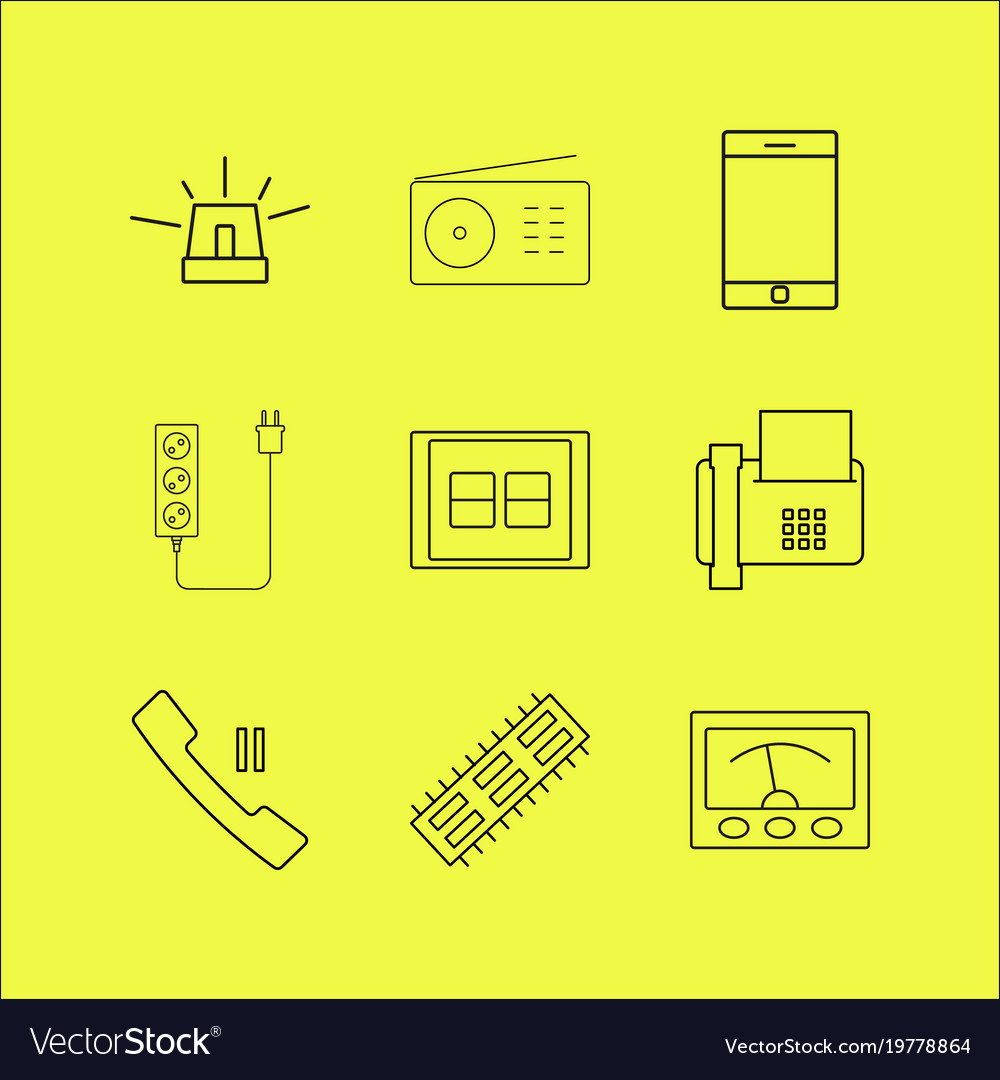 Devices linear icon set simple outline icons