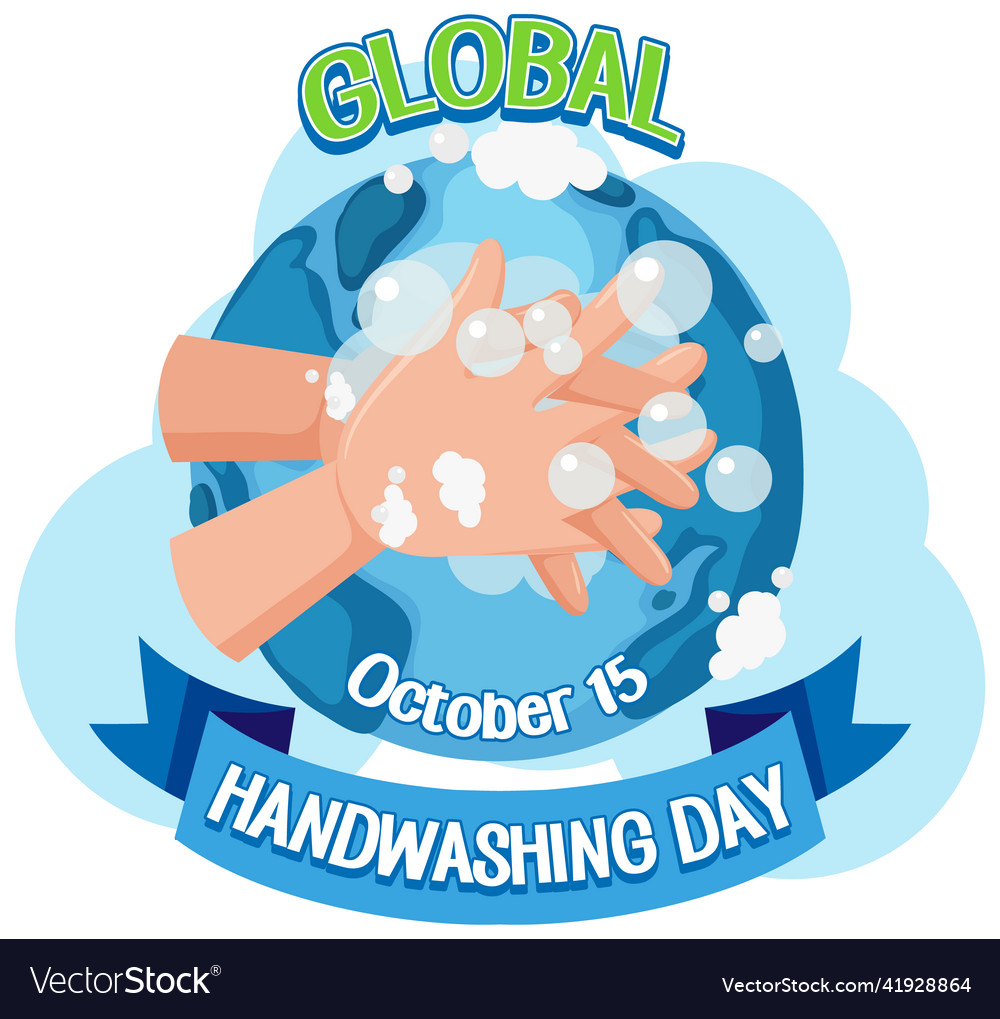 Global handwashing day banner design Royalty Free Vector