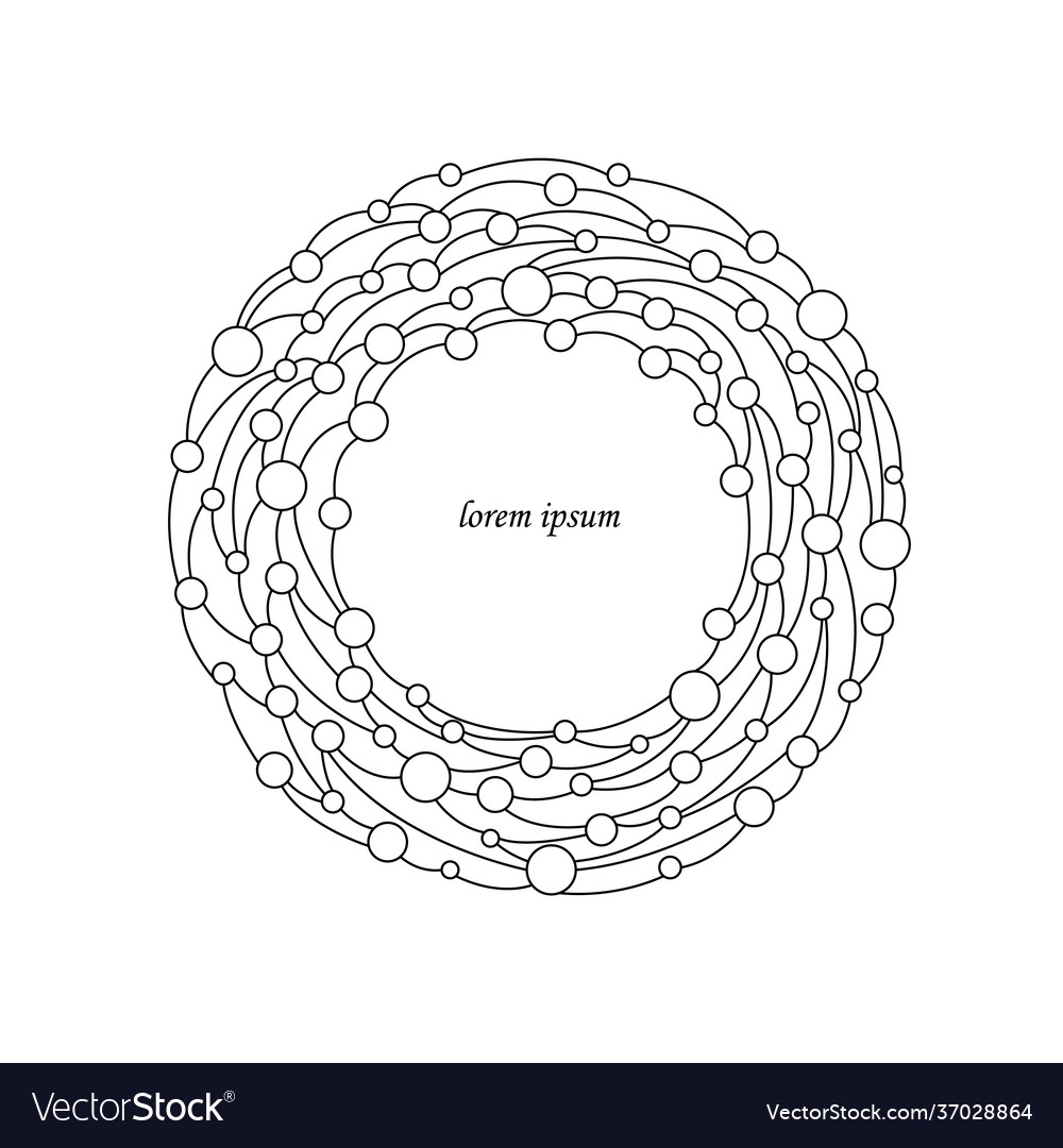 Graphic circle frame with abstract lines Vector Image Graphic circle frame with abstract lines