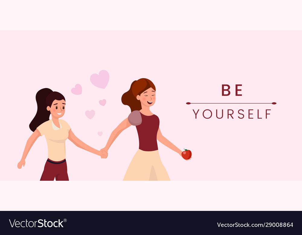 Lesbian love flat banner template