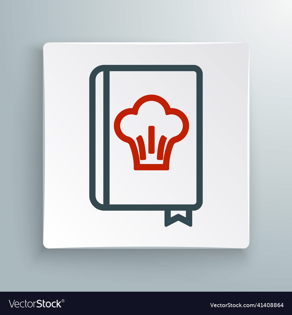 Line cookbook icon isolated on white background Vector Image Line cookbook icon isolated on white background