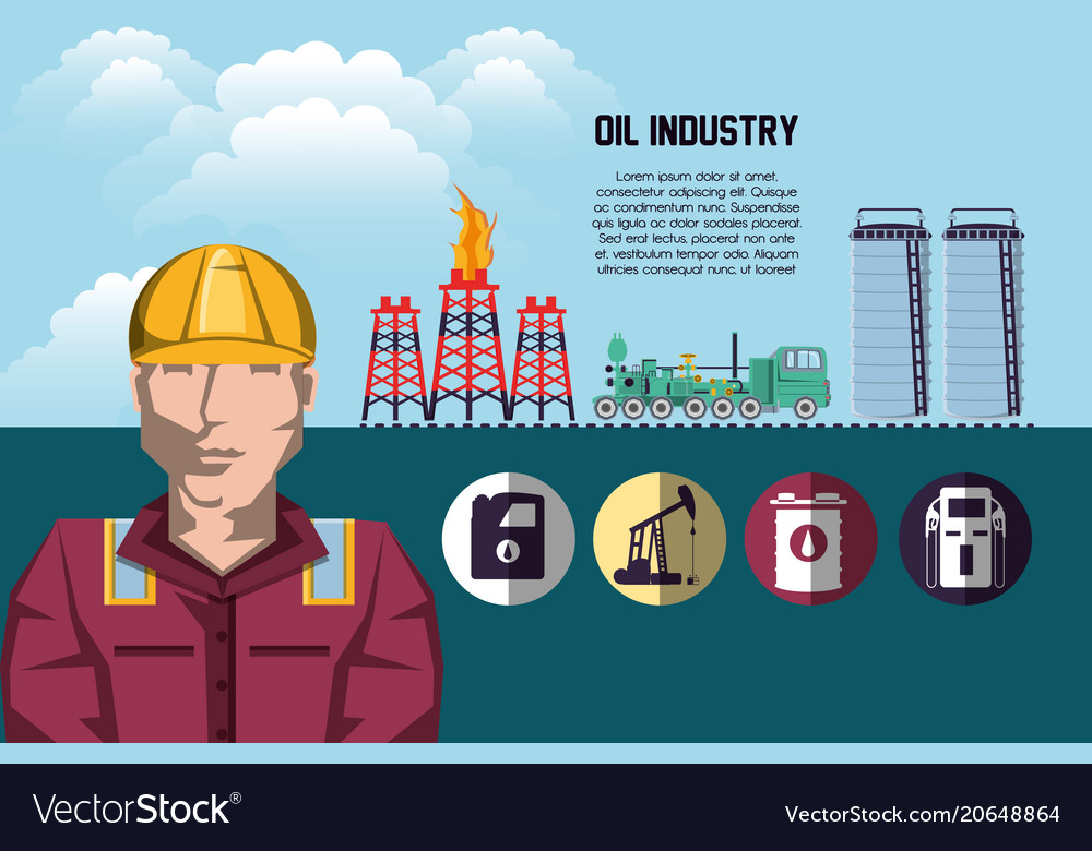 Oil industry infographic template