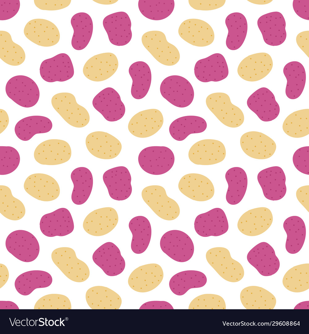 Raw potato seamless pattern background vector image Raw potato seamless pattern background