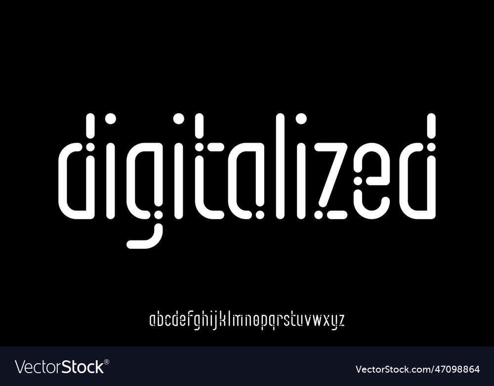 Rounded pixel dot display font vector image Rounded pixel dot display font