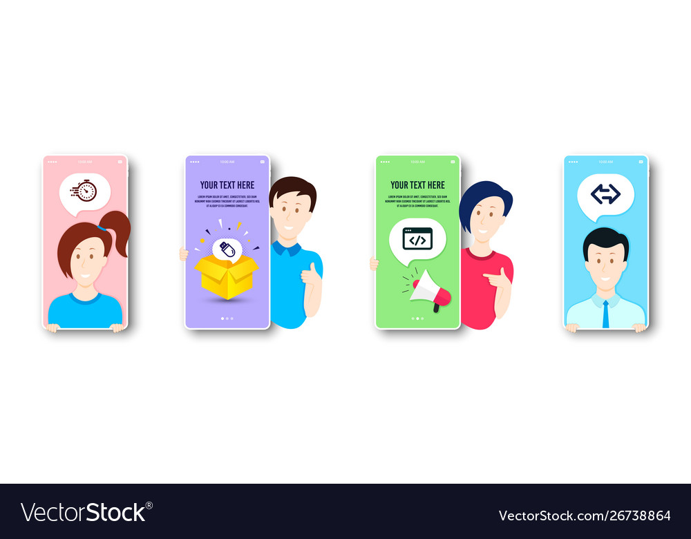 Seo Skript Timer und USB-Stick-Symbole setzen Sync vector image Seo Skript Timer und USB-Stick-Symbole setzen Sync