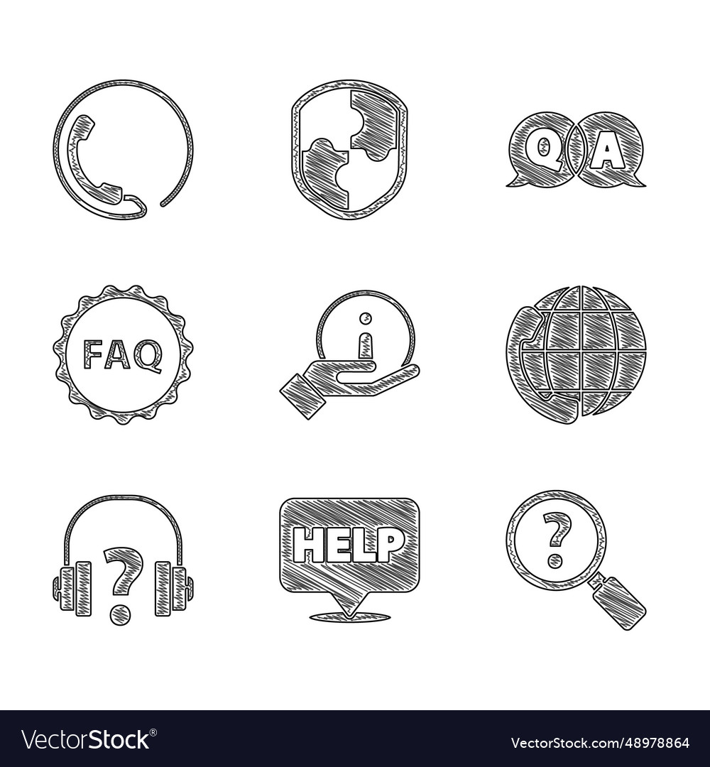 Set information speech bubble with text help vector image Set information speech bubble with text help