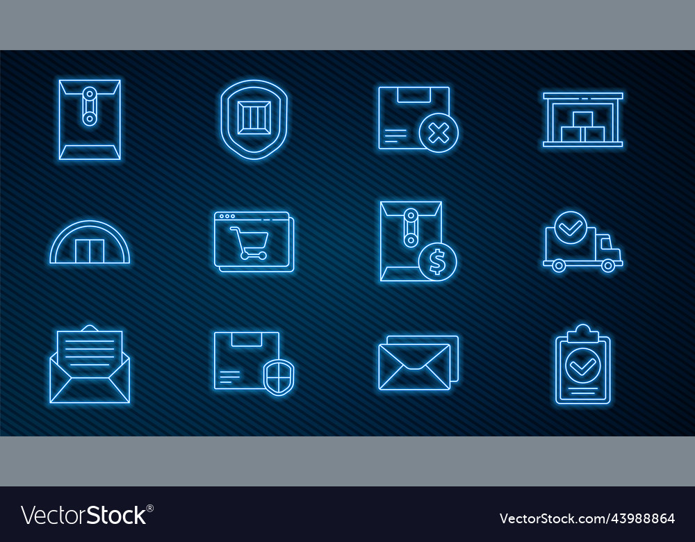 Set line verification of delivery list clipboard vector image Set line verification of delivery list clipboard