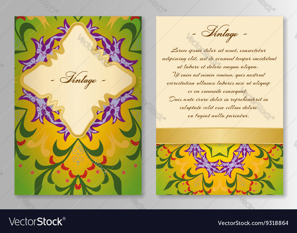 Set of brochure poster templates vintage style