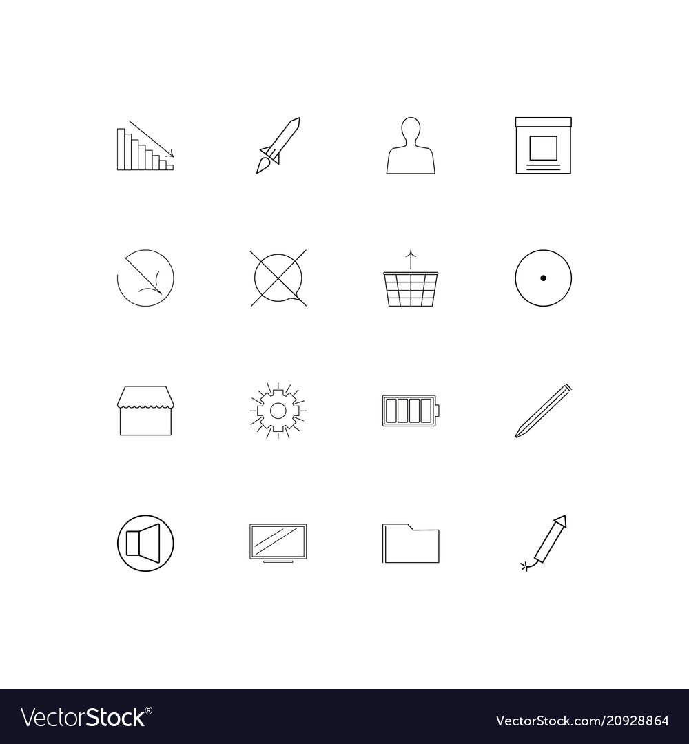 User interface linear thin icons set outlined