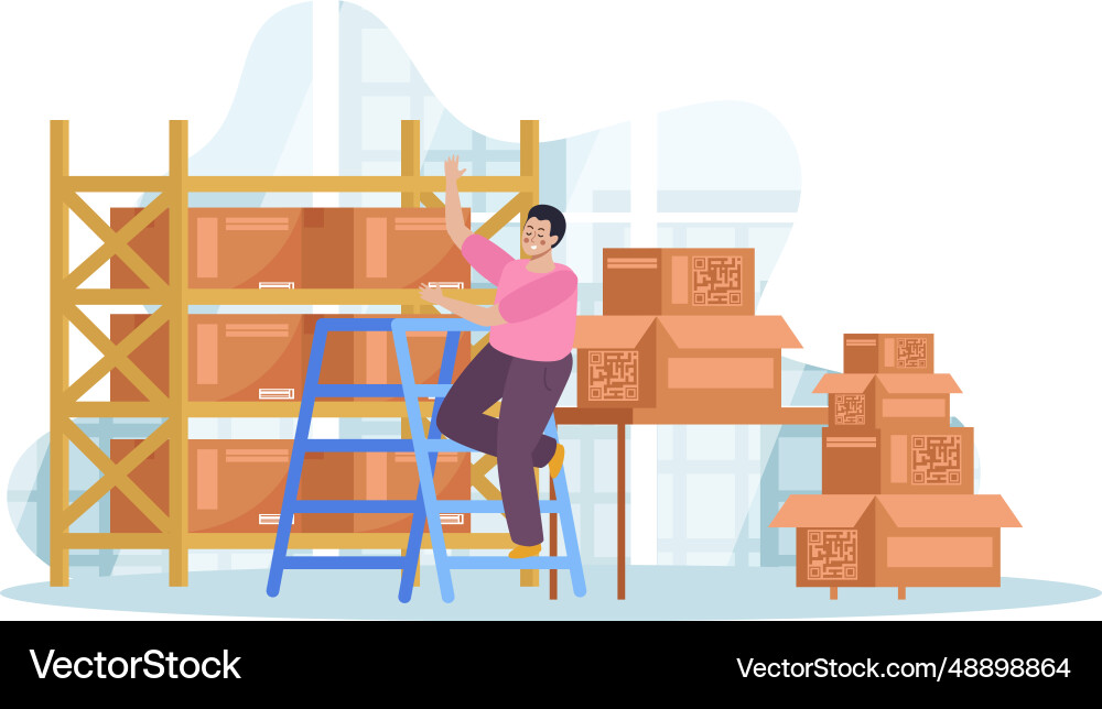 Warehouse logistic flat Royalty Free Vector Image