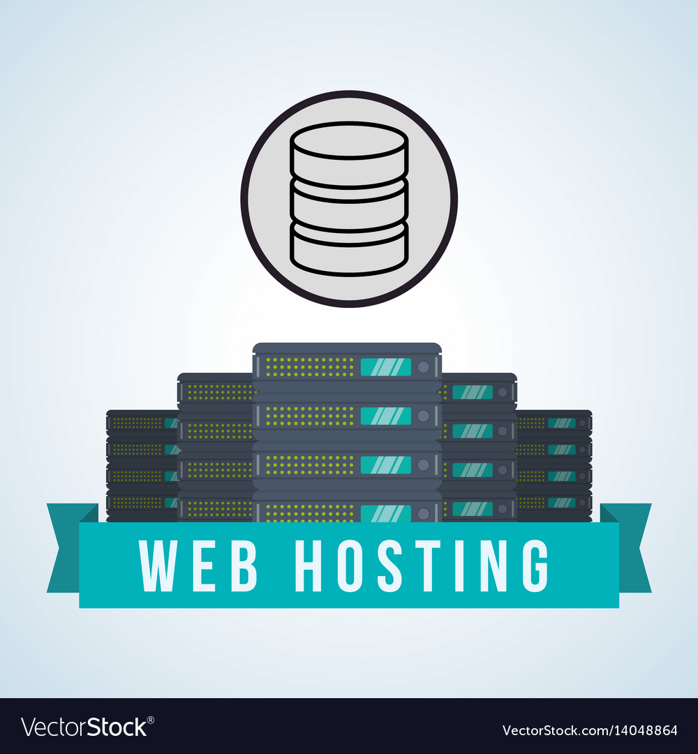 Web Hosting Design Rechenzentrum Icon isolieren