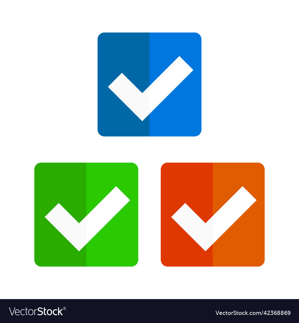 A set of checkbox icons colorful