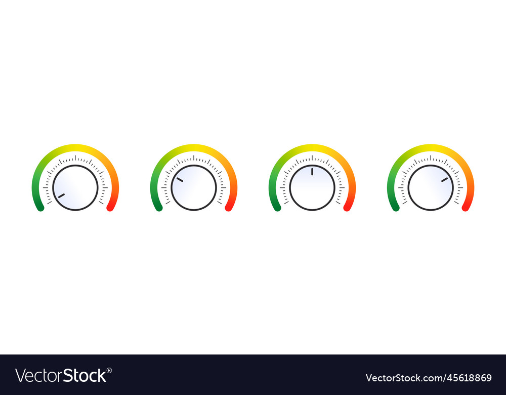 Adjustment dial knob round max level button vector image Adjustment dial knob round max level button