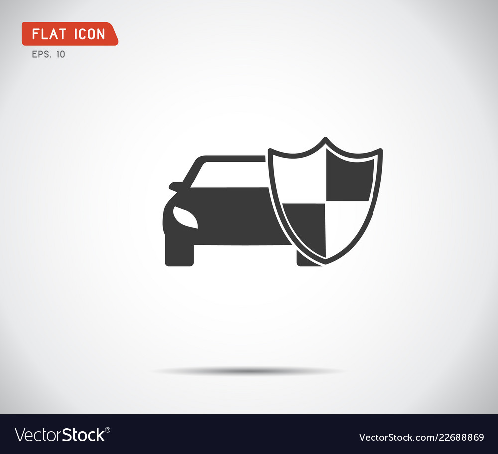 Automotive Protection Icon - Shield & Car