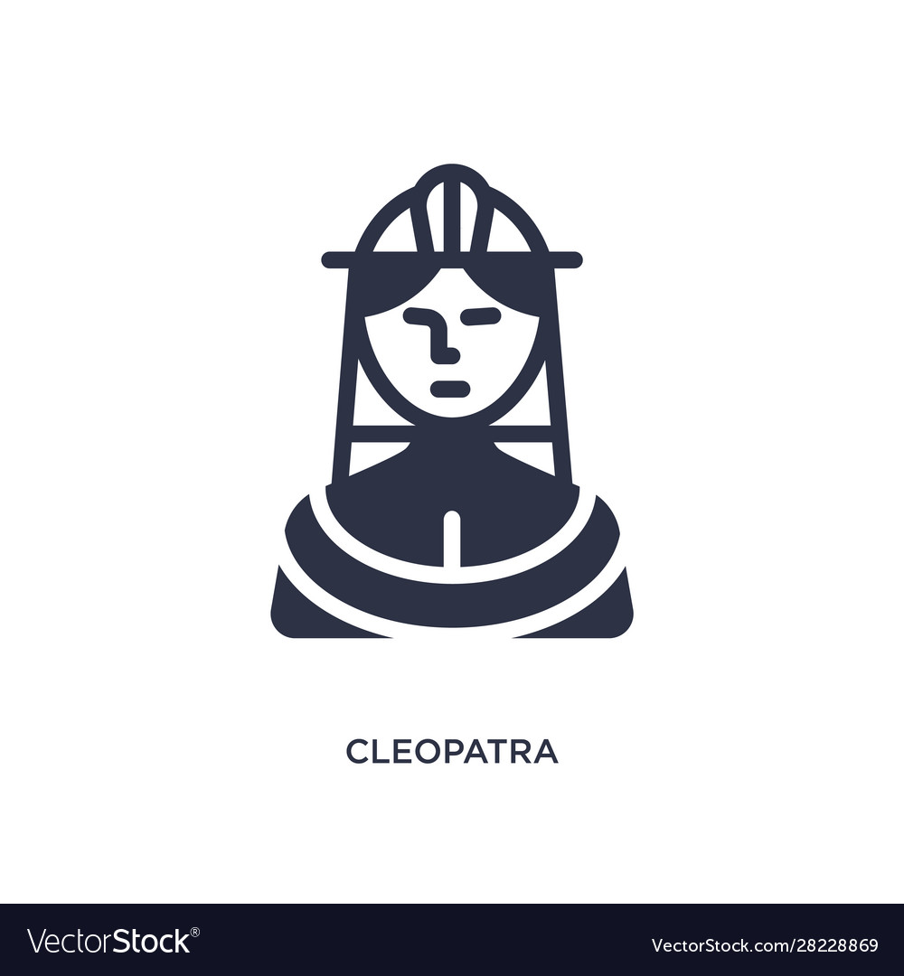 Cleopatra icon on white background simple element