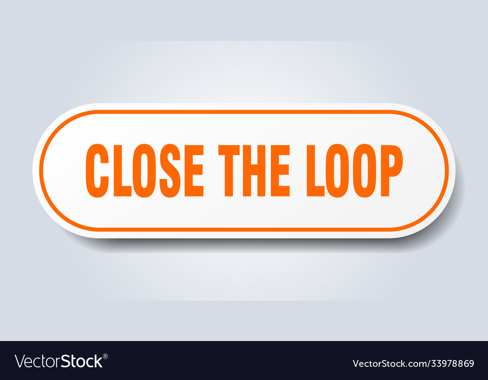 Close loop sign rounded isolated button white