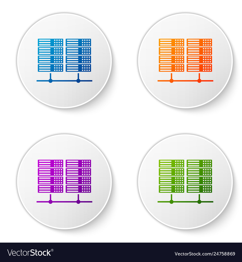 Color server data web hosting icon isolated Vector Image Color server data web hosting icon isolated