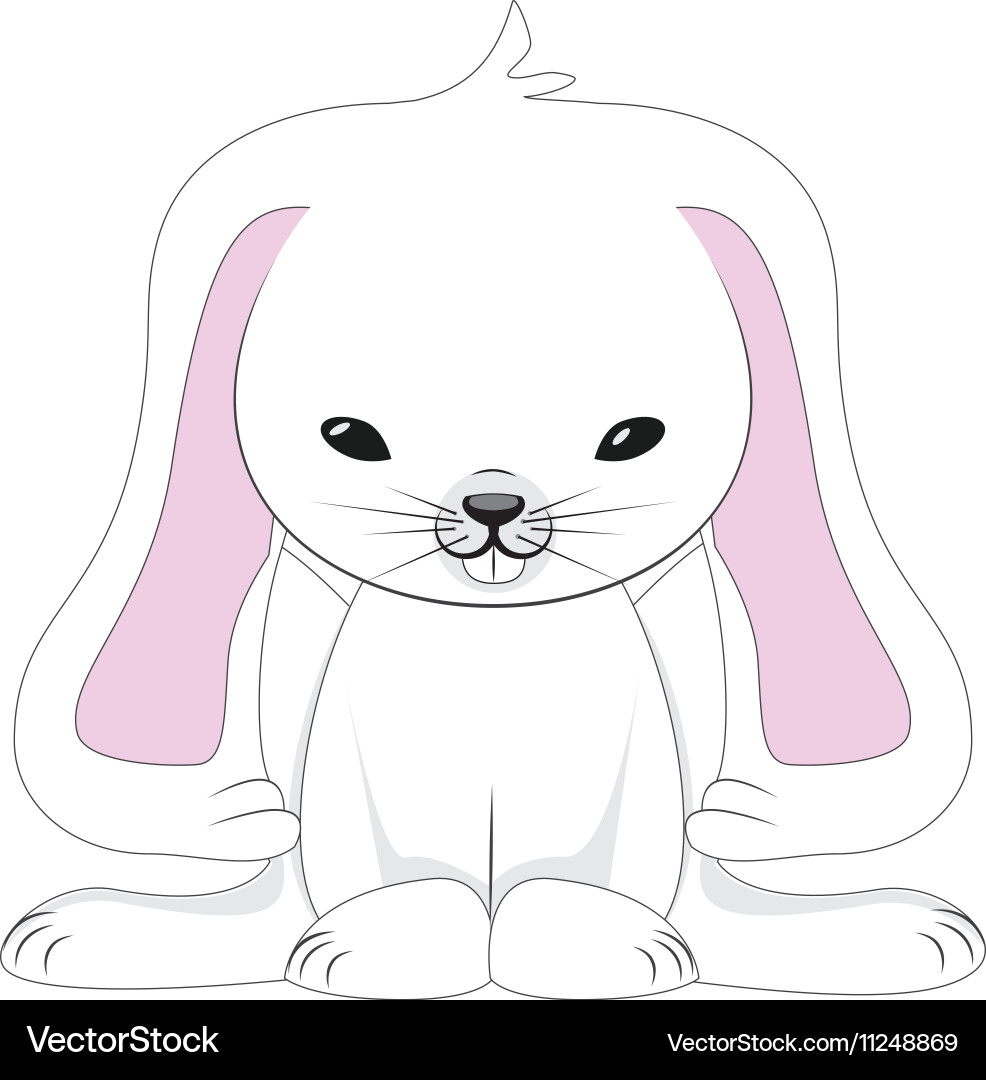 Cute White Rabbit2 Royalty Free Vector Image - VectorStock