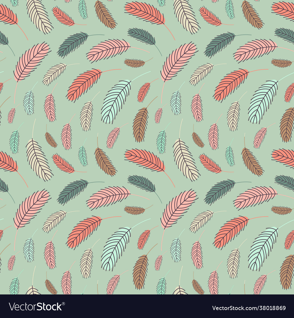 Feathers seamless pattern