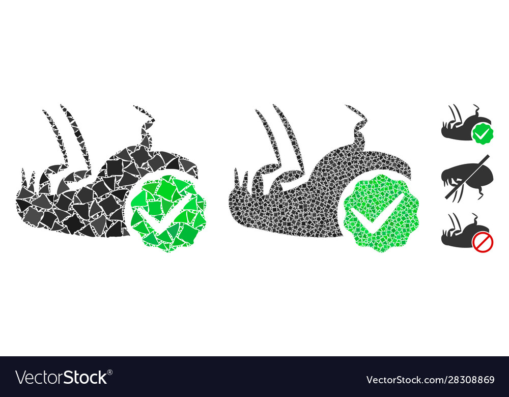 Flea control mosaic icon bumpy items Vector Image Flea control mosaic icon bumpy items