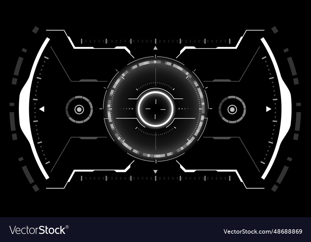 Hud sci-fi interface screen view white geometric