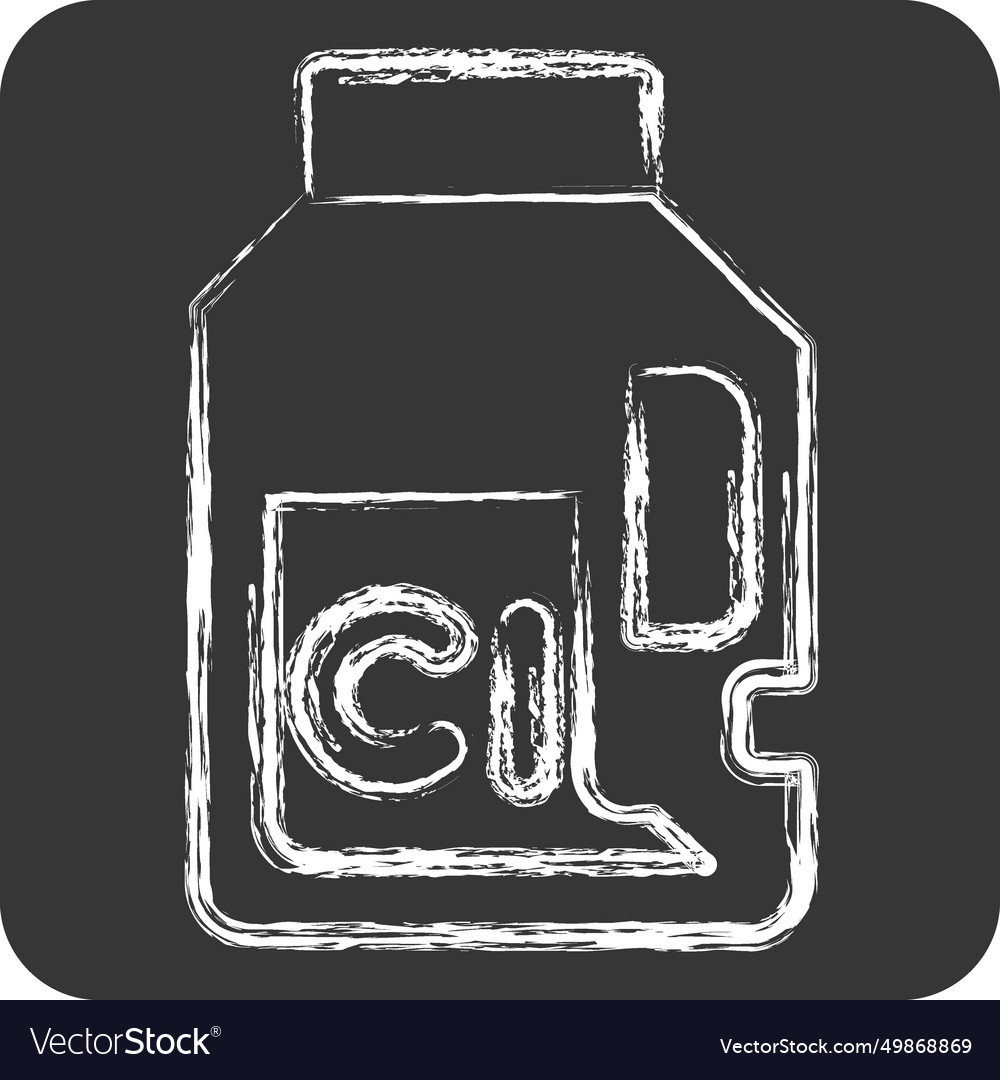 Icon chlorine related to laundry symbol chalk