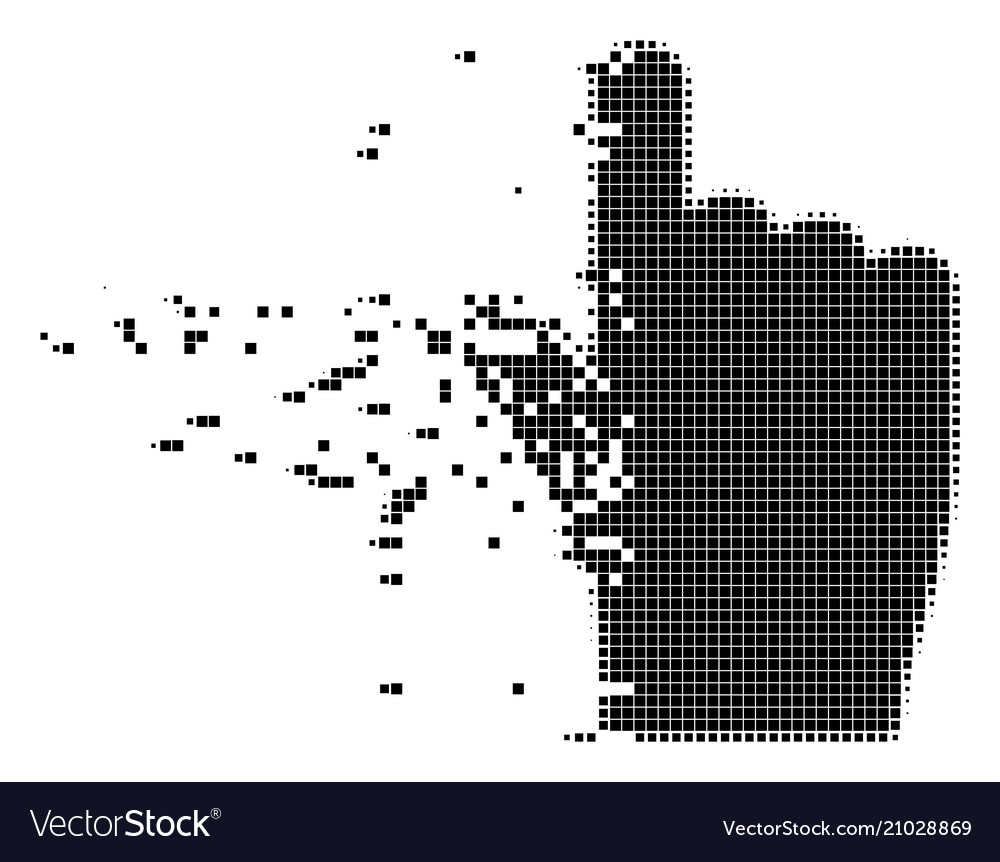 Index finger dissolving pixel icon vector image Index finger dissolving pixel icon
